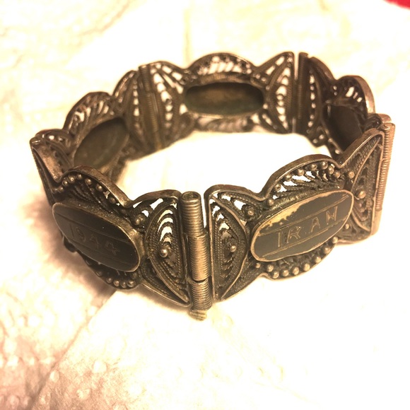 WWII SILVER FILIGREE SOUVENIR BRACELET 1944 IRAN - Picture 3 of 4